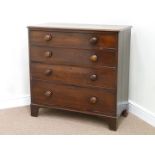 George III mahogany chest fitted with four graduating drawers, W94cm, H95cm,