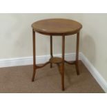 Edwardian circular inlaid mahogany occasional table,