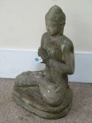 Composite garden figure - seated Buddha,