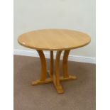 Yorkshire Ash Unicornman circular dining table by Geoff Gell of Coxwold ,