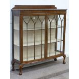 Early 20th century mahogany bow front display cabinet,