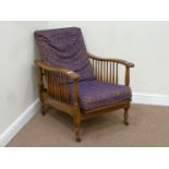 Early 20th century oak Arts and Crafts reclining armchair,