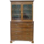 19th century mahogany secretaire bookcase,