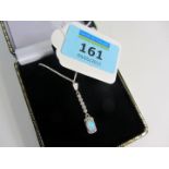 Opal pendant necklace stamped 925
