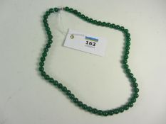 Apple green jade bead necklace