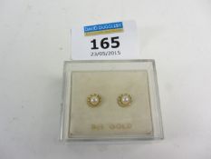 Pair of 9ct gold pearl ear-rings hallmarked