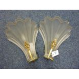 Pair of 1930's art Deco shell shaped wall lights