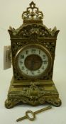 Ornate brass mantel clock H27.