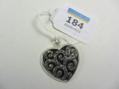 Heart shaped pendant stamped 925