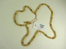 Yellow jade bead necklace