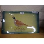 Eskdale Studios platter painted with a pheasant L34cm (with stand)