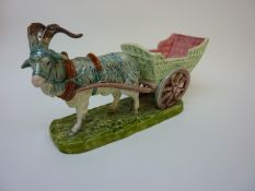 Czechoslovakian model of a goat and cart impressed marks to base L34cm
