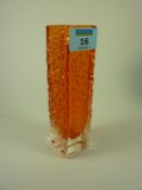 Whitefriars tangerine 'Nailhead' vase H17cm
