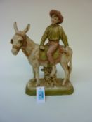 Early 20th Century Royal Dux model of a boy on a donkey impressed no 1989 35cm Condition Report Part