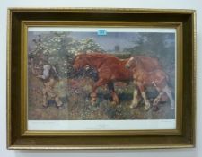 'Sunny June' colour print after Alfred Munnings