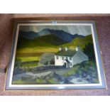 'Farm in Lake District' oil on board signed David J Waterhouse and an oil on board of cattle