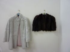 Vintage clothing - rabbit fur coat and a fur capelet