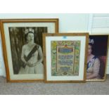 Framed embroidery panel 'Charles Philip Arthur George First Child of their Royal Highnesses the