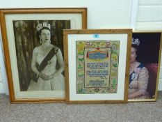 Framed embroidery panel 'Charles Philip Arthur George First Child of their Royal Highnesses the