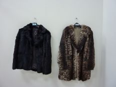 Vintage clothing - Fur coat bearing 'Infurs' label - size 12 and one other fur coat
