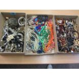 Costume jewellery in three boxes