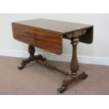 19th century mahogany drop leaf stretcher table,