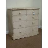 Victorian painted pine chest fitted with two short and three long drawers,