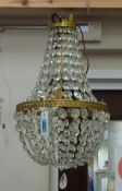 Early 20th century chandelier centre light fitting H58cm