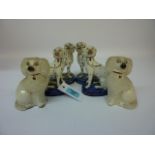 Three pairs of Staffordshire dogs approx 12cm Condition Report All vgc - no cracks or restoration