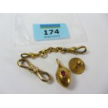 French egg shaped locket pendant set with a ruby,