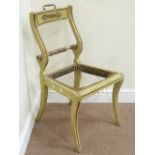 19th century French Empire painted chair fitted with brass mounts and Georgian painted mahogany