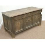 Late 18th century oak blanket box,