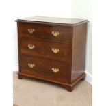 Victorian mahogany three drawer chest, W87cm, H84cm,