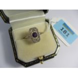 Gold-plated amethyst and diamond ring