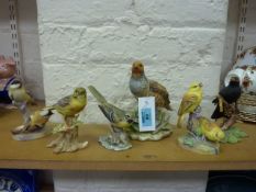 Royal Worcester bird groups 'Yellow Hammers' and 'Coal Tits', Kowa 'Common Partridge',