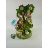 Early Victorian Staffordshire group of a shepherd and shepherdess 22cm Condition Report Bocage