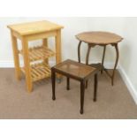 Edwardian inlaid mahogany stool with caned seat,