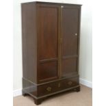 Late 19th century mahogany wardrobe fitted with single drawer to base, W104cm, H173cm,