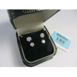 Two pairs of dress stud ear-rings stamped 925