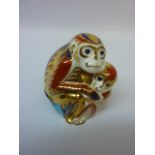 Royal Crown Derby Monkey and Baby paperweight (boxed) Condition Report Excellent condition, gold