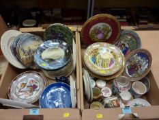 Large collection of collectors plates including Royal Copenhagen, Limoges etc and a plate rack,