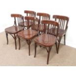 Set six mid 20th century vintage retro bentwood chairs