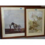 'The Ploughman and the Sea' colour print after Gerald Coulson, 'Good-Bye,