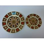 Royal Crown Derby Imari plate D21.5cm and one other, both 1128 pattern Condition Report Excellent
