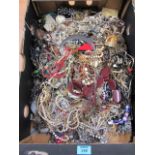 Large quantity of costume jewellery in one box