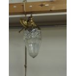 Early 20th century gilt brass and cut crystal centre light fitting H30cm approx