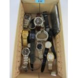 Collection of wristwatches including Raymond Weil, Citizen,