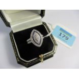 Blue and white stone set dress ring stamped 925