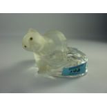 A Faberge glass sculpture of a bear H7cm Condition Report Gold fish missing