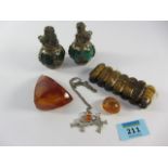 Tiger's eye, amber,